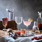 Luigi Bormioli Bach 2.25 oz Liqueur Glasses, Set of 4 - Fine Laser-Cut Rims Durable Thick Base, Made of SON-hyx Crystal - Sinuous Design Mixed Drink Glass - Made in Italy, Dishwasher Safe