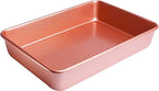 casaWare 11 x 9 x 2-inch Toaster Oven Ultimate Series Commercial Weight Ceramic Non-Stick Coating Baking Pan (Rose Gold Granite)
