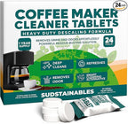 Coffee Maker Cleaner Tablets – Descaling & Cleaning Solution for Coffee Makers, Pot, Espresso Machines – Compatible with Breville, Miele, Keurig, DeLonghi, Nespresso & More – Removes Stains & Oils