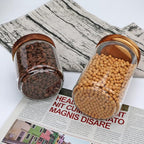 Glass Canisters With Wooden Lids Kitchen Jars for Storage,Tea,Sugar and Coffee Container Set,Set of 5 Canisters for Candy, Cookie, Rice and Spice Jars