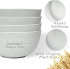 Wheat Straw Dinnerware Sets | Unbreakable Dinnerware Sets | Dishwasher Microwave Safe Dinnerware | Eco Friendly Non Breakable Dinnerware Sets | RV Outdoor Camping (Grey, Service for 4 (16 pcs))
