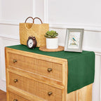 Solino Home Linen Table Runner 36 Inches - 100% Pure Linen Pine Green Table Runner 14 x 36 Inch Ideal for Dresser and Coffee Tables - Summer, Fall, Autumn - Fete