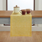 Solino Home Linen Short Table Runner 48 Inches - Athena, 100% Pure Linen Chambray Lemon Yellow Table Runner 14 x 48 Inch Ideal for Dresser and Coffee Tables - Summer