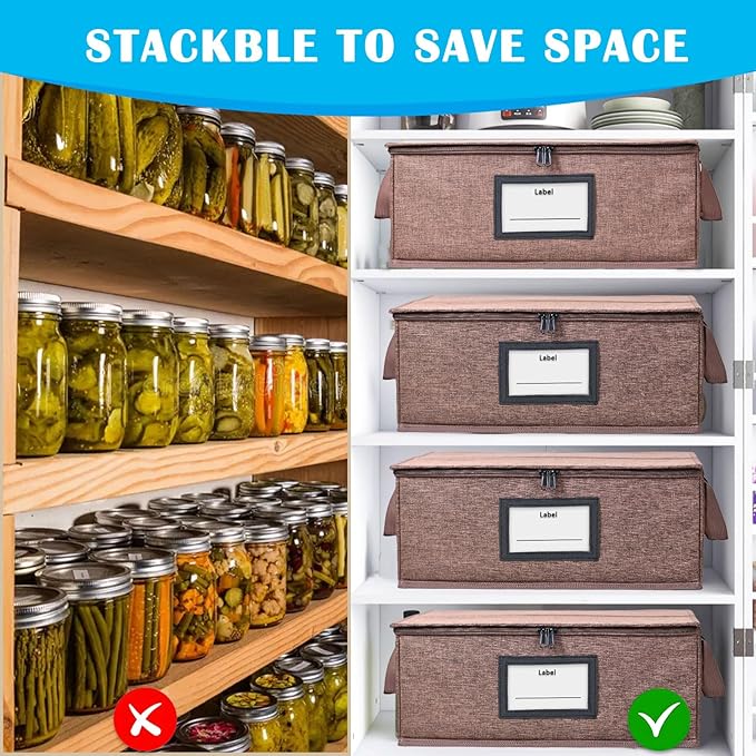 32 oz Mason Jar Storage Containers - Sturdy Canning Jar Boxes Organizer, Foldable with Dividers, Holds 12 Quart Mason Jars, Home Canning Supplies (2 Pack Quart)