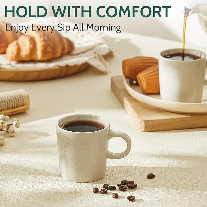 Sweese 4-Pack Porcelain Espresso Cups, Dove Grey Superior Durable Professional, 3.5 Fluid Ounces nan nan
