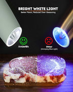 AmuseWit Gravity Electric Salt and Pepper Grinder Set [White Light] USB Rechargeable Automatic Pepper and Salt Mills,Adjustable Coarseness,One-Handed Operation,Sage