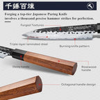 5 inch Japanese Paring Knife, Hand Forged 5 Layer 9CR18MOV Clad Steel Professional Kitchen Small Knife With Rosewood Handle As a Warm and Beautiful Gifts for Mom/Dad