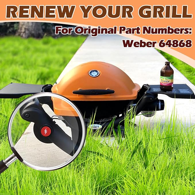 64868 Grill Igniter Kit for Weber Q1200 Q2200 Series Gas Grills Series Grills Igniter Button Kit Replacement Parts, Push Starter Ignition Kit for Weber Q1200 Q2200 Grill Igniter Accessories