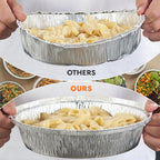 CURTA 9" Round Aluminum Foil Pans with Clear Lids | Heavy Duty | Great for Broiling, Baking, Storage, Roasting, Takeout, Air Fryer | 30 Pack