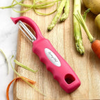 Spring Chef Premium Stainless Steel Vegetable Peeler for Kitchen, Dishwasher Safe Apple Peeler with Non-Slip Handle & Sharp Blades, Peel Potato, Fruit, Veggie, Carrot, Mango, Cucumber - Pink