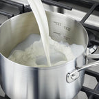 KitchenAid Stainless Steel Saucepan with Measuring Marks and Lid, 2 Quart, Brushed Stainless Steel