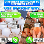 Egg Cracker Tool for Raw Eggs - Egg Shell Opener for Hard Boiled Eggs with Durable Stainless Steel Construction, Ergonomic & Adjustable Design - Easy-to-Use Shell Cracker Tool for Easy-Boiled Eggs