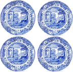 Spode Blue Italian 6.5" Bread & Butter Plate, Set of 4 - Classic Oriental-Inspired Porcelain Side Plates, Blue Ceramic Oriental Tableware for Appetizers, Desserts, Snacks - Made in England