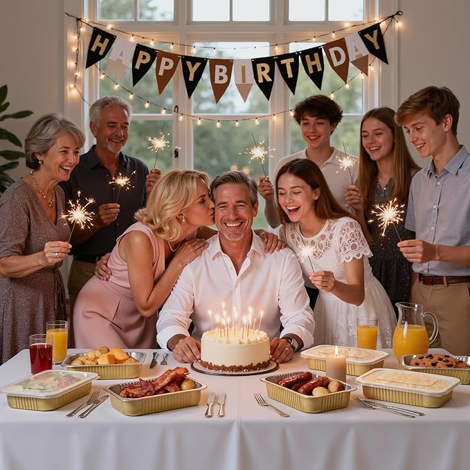 Aluminum Foil Pans,Heavy Duty Aluminum Pans, Disposable Aluminum Pans,Gold Foil Pans, Deep Container for Heating, Baking, Cooking, BBQs, Parties,Storing,Catering (2200ml/74.4oz 5 Pack)