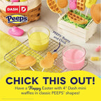 PEEPS x Dash Chick Mini Waffle Maker for Individual Waffles, Hash Browns, Keto Chaffles with Easy to Clean, Non-Stick Surfaces, 4 Inch - Yellow