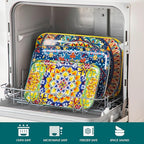 vancasso Serving Platters Set of 3, 16"/14"/12" Inch Rectangular Trays - Serving Platter Extra Large, Bohemian Ceramic Serving Dish for Entertaining Food, Microwave & Dishwasher Safe, Vintage