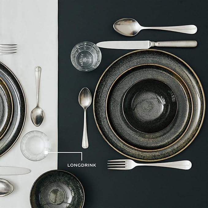 Set of 4 Longdrink Drinking Glasses | Surface glassware by Sergio Herman | Clear Water Glass Cups without Lids | Home Essentials, Kitchen Set | Suitable for Beer, Juice, Coffee