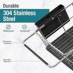 MAJALiS Sink Dish Drying Rack - Use for Countertops & in-Sinks & Over-Sink, Stainless Steel Dish Drainers for Kitchen Counter, Inside Sink Dish Dryer Racks, 10.4''W x 15.5''~23.5''L, Silver
