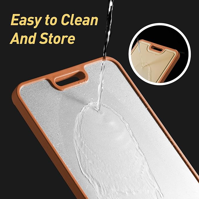 2 in 1 Pure Titanium Cutting Boards for Kitchen with Handle Meat Chopping Board Juice Groove Butcher Block Not Stainless Steel Wood Bamboo Extra Large Big Small Best Kitchen Counter Organic Vegetable