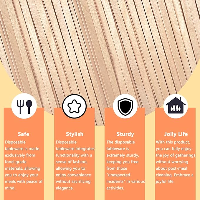 1000 Pack Birch Wood Coffee Stirrers, 7 Inch Sturdy Coffee Stir Sticks, Smooth Round Ends, Splinter-Free Disposable Stir Sticks for Coffee, Cocktails, Office, Home Use