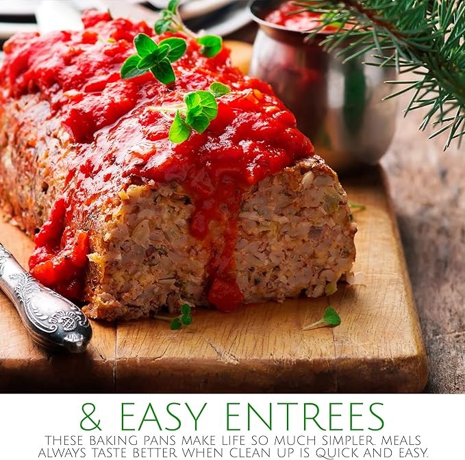 PLASTICPRO [3 Lb 10 Pack Disposable Loaf Pans Aluminum Tin Foil Meal Prep Bakeware - Cookware Perfect for Baking Cakes, Bread, Meatloaf, Lasagna 3 Pound 11'' X 5'' X 2.75''