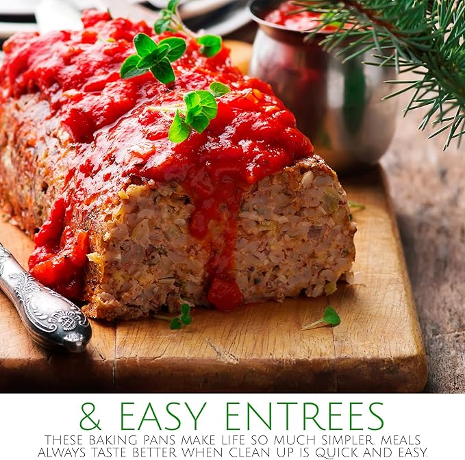 PLASTICPRO [2 Lb 10 Pack Disposable Loaf Pans Aluminum Tin Foil Meal Prep Bakeware - Cookware Perfect for Baking Cakes, Bread, Meatloaf, Lasagna 2 Pound 8.5'' X 4.5'' X 2.25''