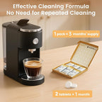6 Count Coffee Maker Cleaner & Descaler Tablets, Effective Cleaning Coffee Pot Cleaner Tablets, Compatible with Nespresso, Breville, Keurig, Ninja, Delonghi, Miele