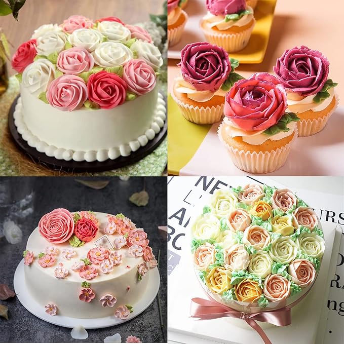 Hendiy 7Pieces/set Cake Decorating Tips Set Cream Icing Piping Fondant Rose Nozzle Pastry Tools Fondant Decorating Tools