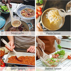 P&P CHEF Silicone Cooking Utensils Set of 7, Heat-proof Kitchen Utensils Set for Nonstick Cookware, Non-stick Spatula, Slotted Turner, Soup Ladle, Pasta Server, Spoon for Cooking Serving - Khaki