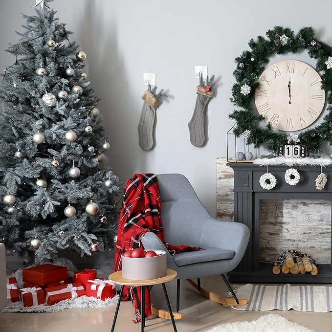 VIS'V Adhesive Towel Hooks, Waterproof Shower Wall Stick on Hooks, 2 Extra Adhesive Strips, White, 4 Pcs