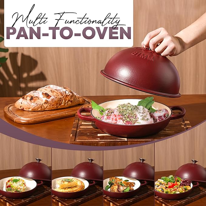 Cast Iron Dutch oven Pot with Lid for Sourdough Bread Baking – Versatile Bread Oven with Non-Stick Enamel Coating, Matte Finishing, Exquisite Embossed Pattern & Ergonomic Handles