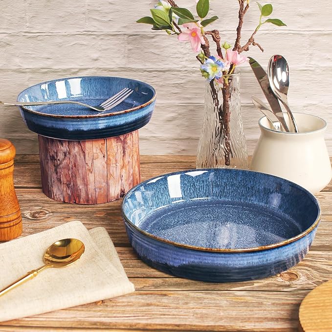 Porcelain Au Gratin Dishes,Baking Dish microwave & Oven Safe, Casserole Dishes, Gratin Dishes Set for Lasagna & Cobblers, 17 oz 7.9 INCH