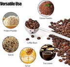 18/8 Stainless Steel Coffee Scoop, Doosu Food-Grade Metal Measuring Spoon with 6.9in Long Handle, Tablespoon Scooper for Coffee Beans, Ground Coffee, Espresso, Protein Powders, Tea, Sugar (2 Tbsp)