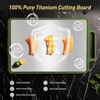 Titanium Cutting Boards for Kitchen Chopping Board with Handle Large Big Small Kitchen Meat Butcher Block Double Sided Pure Titanium and Wheat Straw PP Not Wood Bamboo Plastic Teak Morandi Green