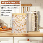 2 Pack Beeswax Bread Bags - Large Reusable Cotton Linen Food Storage Covers for Sourdough & Homemade Bread, Waxed Bags Keep Bread Fresh, Proofing Bag Freezer-Safe, Easy Clean