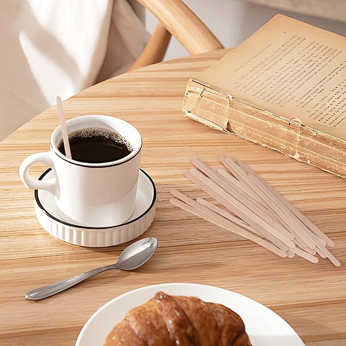 2000 Wooden Coffee Stirrers, 4.4 inches Stir Sticks Disposable Swizzle Stir Sticks for Coffee and Cocktails