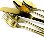 30-Piece 18/0 Stainless Steel Classical Flatware Set, Mirror Polishing Gold, Service for 6