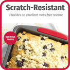 GoodCook MegaGrip Baking Pan with Silicone Grip Handles Square Non-Stick Heavy-Gauge Steel Cake Pan Baking Dish for Brownies Bread Cake Baked Goods & More, Dishwasher Safe, 8x8-Inch,