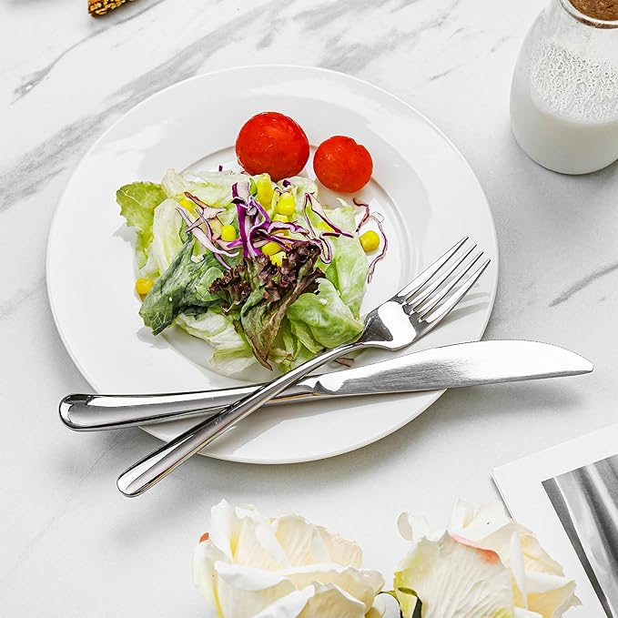 Silverware Set, Flatware Set – 18/10 Stainless Steel with Steak Knives, Mirror Polished, Ergonomic Handles, Dishwasher Safe, Perfect for Home, Party, Wedding, 20-Piece for 4 (Silver)