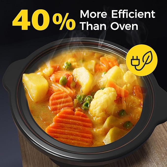 2 * 1.25 Quarts Dual Slow Cooker, Buffet Server & Warmer with 2 Removable Ceramic Pots, 3 Adjustable Temp Settings & 2 Visible Glass Lids, Stainless Steel, Silver