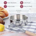 Onader 6 Inch Round Cake Pan Tin Set of 3, Stainless Steel Small Baking Pan for Wedding Birthday