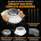 Smores Maker Tabletop Indoor Kit, Indoor Marshmallow Roaster, Flameless Electric S'mores Maker, Smores Maker with 4 Detachable Tray & Roasting Sticks, Gift for family & Date Night, Grey