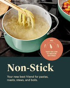 Caraway Nonstick Ceramic Dutch Oven Pot with Lid (6.5 qt, 10.5") - Non Toxic, PTFE & PFOA Free - Oven Safe & Compatible with All Stovetops (Gas, Electric & Induction) - White