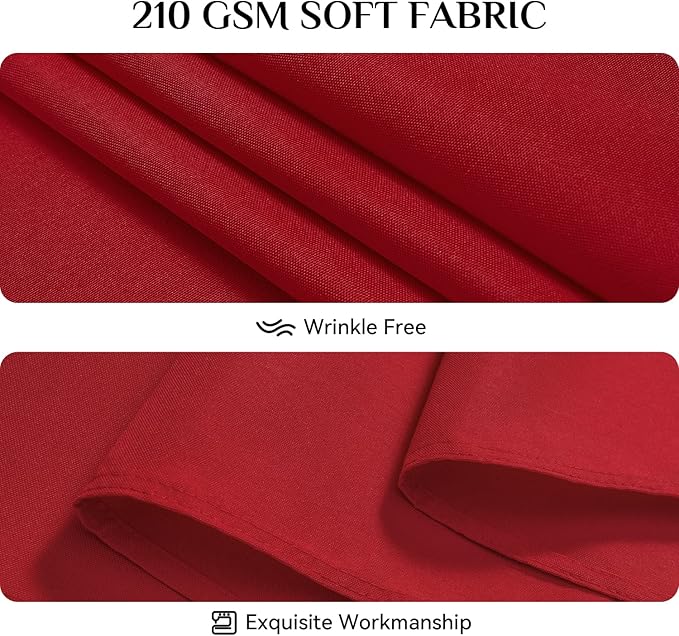 Softalker Rectangle Tablecloth, Waterproof & Stain Resistant Table Cloths Wrinkle Free Fabric Washable 210GSM Polyester Table Cover for Dining/Party/Outdoor - 60 x 102 inch,Red