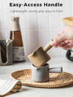 Espresso Measuring Cup, Ceramic Espresso Cup with Handle, Expresso Shots Cups Double Spouts Milk Cup, Espresso Accessories, 3 Oz/ 90 Ml, Brown