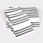 Realm 15" x 25" 100% Cotton Classic Kitchen Dish Towel (12 Pack) | Cuisine Stripe Jet Black | Super Absorbent Machine Washable Tea Towels with Hanging Loop
