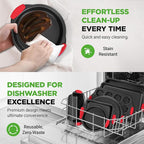 NutriChef Non-Stick Kitchen Oven Baking Pans-Deluxe & Stylish Nonstick Gray Coating Inside Outside, Commercial Grade Restaurant Quality Metal Bakeware with Red Silicone Handles NCSBS8S, 8 Piece Set