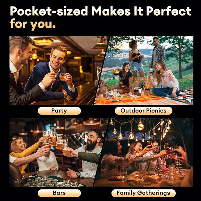 Whiskey Smoker Kit with 6 Wood Chips – Electric Cocktail Smoker Kit with Built-in Lighter & LED Light, Old Fashioned Bourbon Drink Smoking Kit Gifts for Men, Dad, Husband, Whiskey Lovers