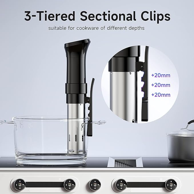 WIFI Sous Vide Machine, 1100 Watts Sous-Vide Cooker Immersion Circulator with Preset Recipes on APP, Thermal Immersion, Fast-Heating with Timer & Best Gift (black-wifi, L)