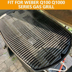 BBQ-PLUS 7583 Cast Iron Cooking Grate for Weber Q200 Q220 Q2000 Q2200 Series,Grill Grate Accessories Replacement for Weber 396000 396001 566001 566002 566014 Char Q,21-1/2 x 15-1/4" with Carry Bag